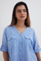 Camisa mangas 3/4 escote en V CELESTE