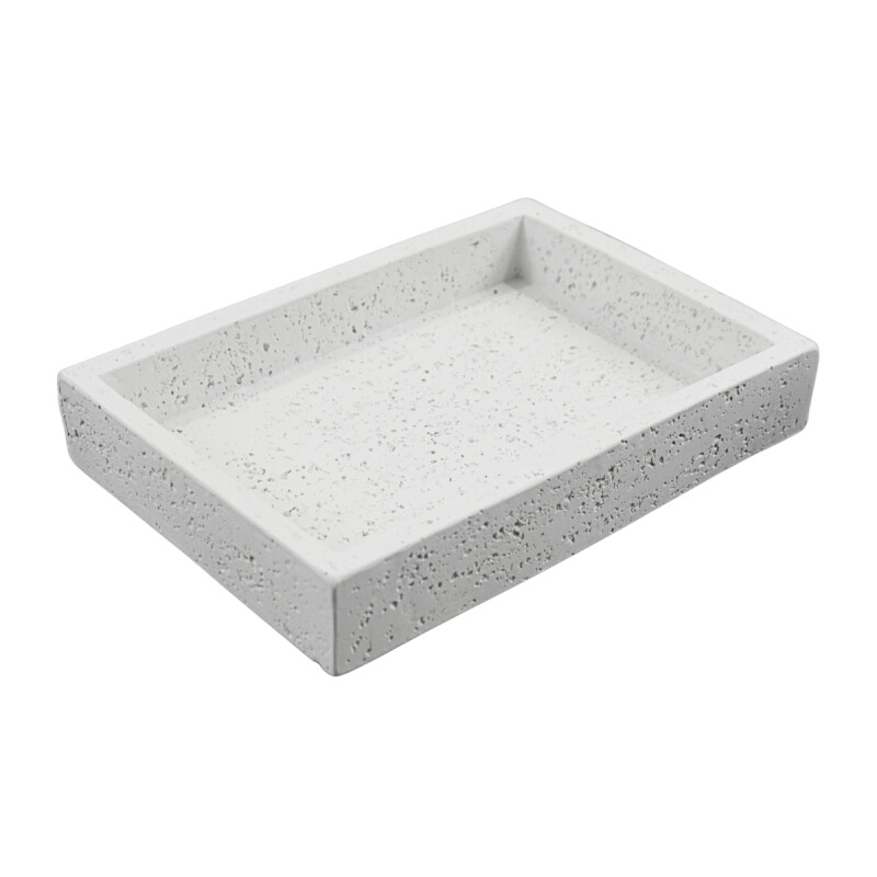 Bandeja decorativa simil piedra cementicia Rectangular 23x16cm GRIS