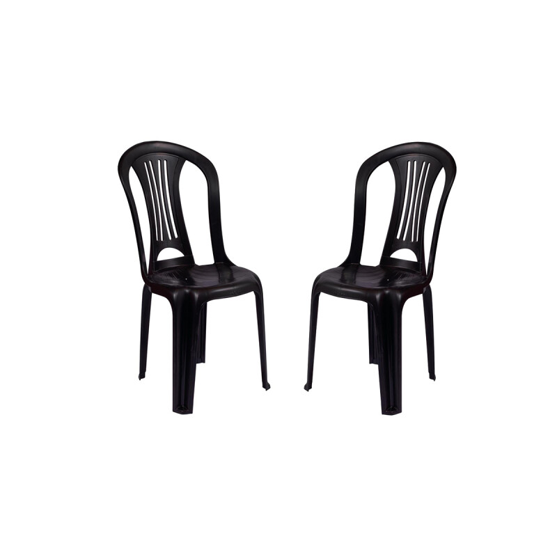 Set x2 Sillas Bistró sin apoya brazos NEGRO