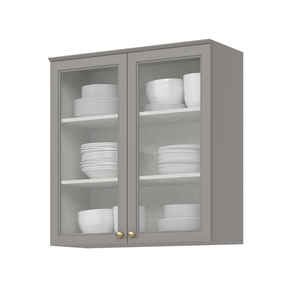 AÉREO 2 PUERTAS EN VIDRIO ALACENA - LINEA AMERICANA GRIS