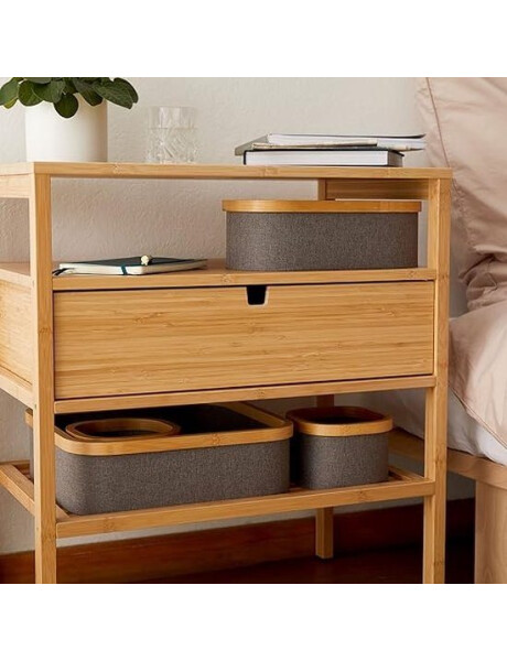 ORGANIZADOR BORDE MADERA 38X26X16CM EXT TELA GRIS ORGANIZADOR BORDE MADERA 38X26X16CM EXT TELA GRIS