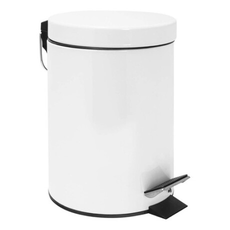 Papelera en acero inoxidable con pedal y cubo desmontable 5 L. Blanco