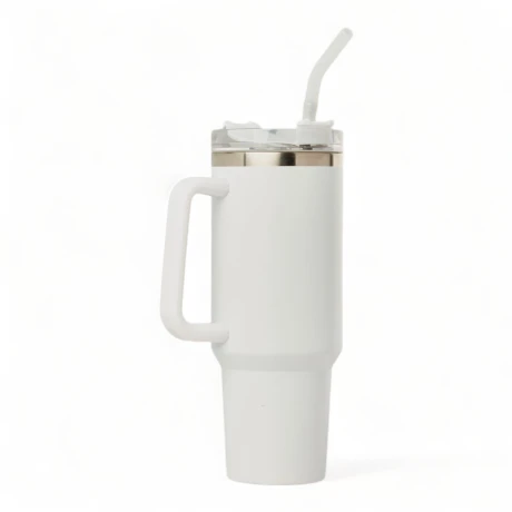 Jarra Vaso Terminico 1200ml Ac Inox y sorbete en Ac inox Blanco