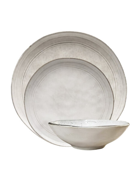 PLATO DE POSTRE D20CM BLANCO BORDE GRIS PLATO DE POSTRE D20CM BLANCO BORDE GRIS