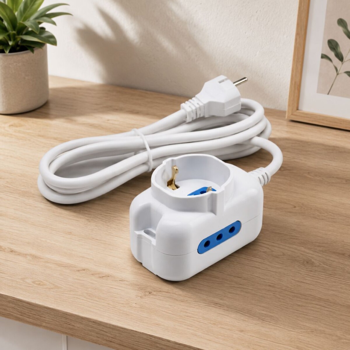 ALARGUE MULTIPLE SCHUKO + 2 TRES EN LINEA 3 METROS VOLTA 