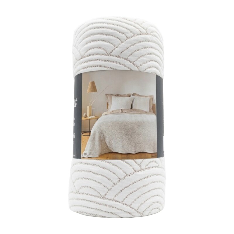 CUBRE CAMA BLANCO COMB 3PZAS 220X240CM Unica
