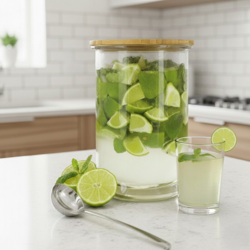 COCTELERA VIDRIO C/CUCHARONA 5L Unica