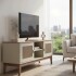 Rack ComboHome Tv 50'' Rattan 2 Puertas 1 Estante Nórdico Blanco 1