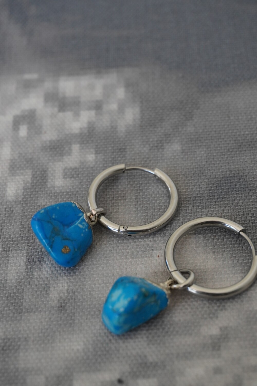 Aros Piedrita Turquesa