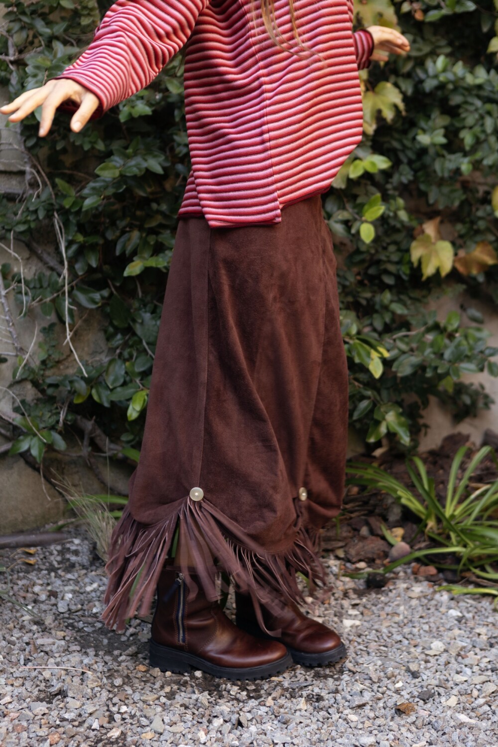 Theater Leather Skirt Chocolate