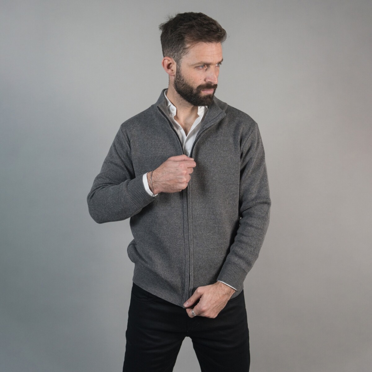 Campera Tejida - Gris 