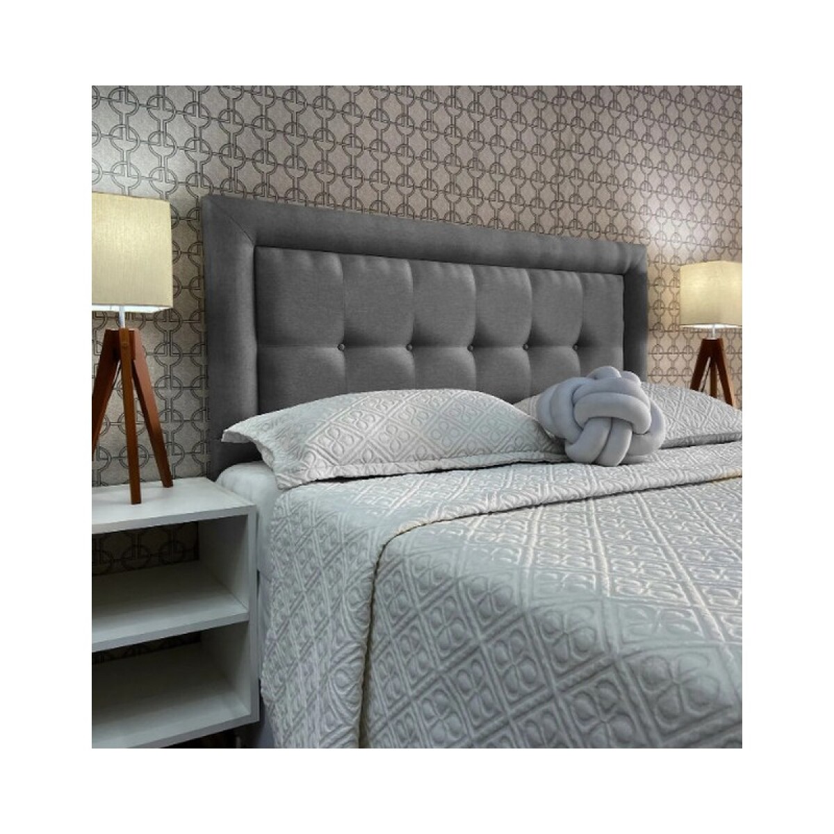 CABECERA HELLEN VENEZA 140 X 130 X 10 LISO GRIS OSCURO 