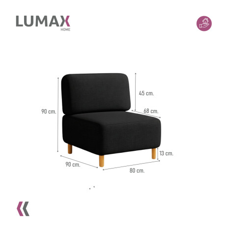 Sillón Modular Lumax de encastre Orebo en caja Negro