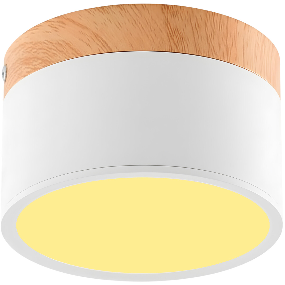 Plafón LED Techo 11 cm Madera Nórdico Luz Fría 10W Pack X 2 - Blanco Cálida 