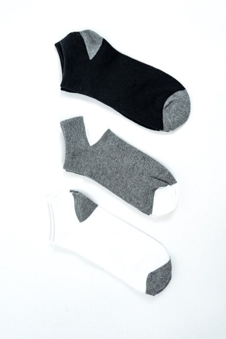 Medias Ankle Pipos, Pack X 3 Color Unico