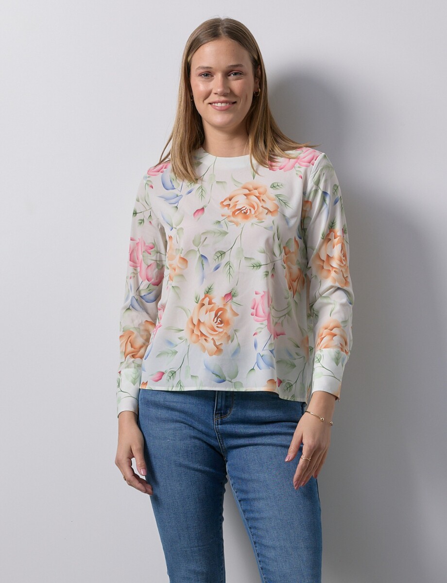 Blusa Flores - Crudo/multi 