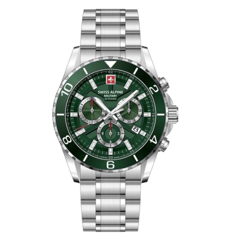 Reloj Swiss Alpine Military Sentinel 7073.9134 para Hombre con correa de acero Verde