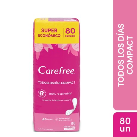 CAREFREE PROTECTORES DIARIOS TODOS LOS DIAS COMPACT SIN PERFUME 80 UNIDADES CAREFREE PROTECTORES DIARIOS TODOS LOS DIAS COMPACT SIN PERFUME 80 UNIDADES