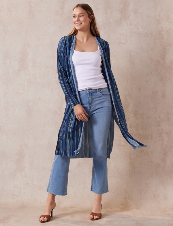 Cardigan Plisado AZUL/MULTI