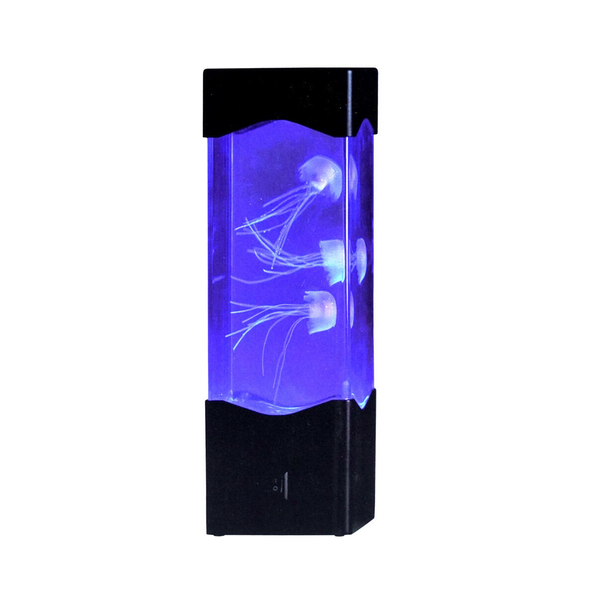 LAMPARA PRISMA AGUA C/MEDUSAS 6.5X6.5CM BASE 22CM ALTO USB 