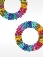Pendientes Maxi Con Cuentas Multicolor multicolor