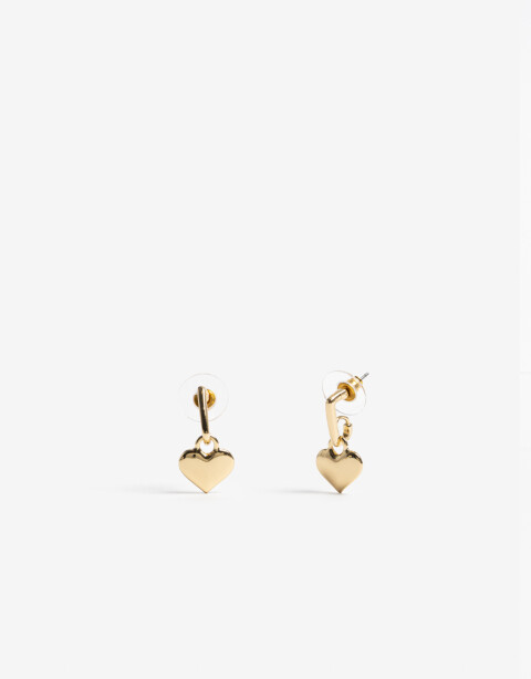 Aros Argollas Metal Aros Argolla Corazón Metal - Dorado