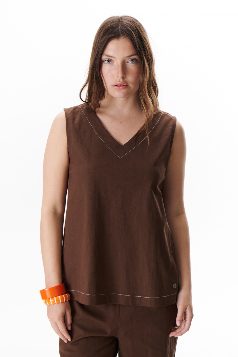 TOP LINO STRECH MARRON