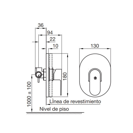 Monocomando Empotrar Para Ducha Fresia CROMO
