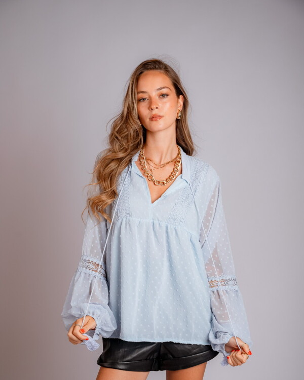 Camisa Mila celeste