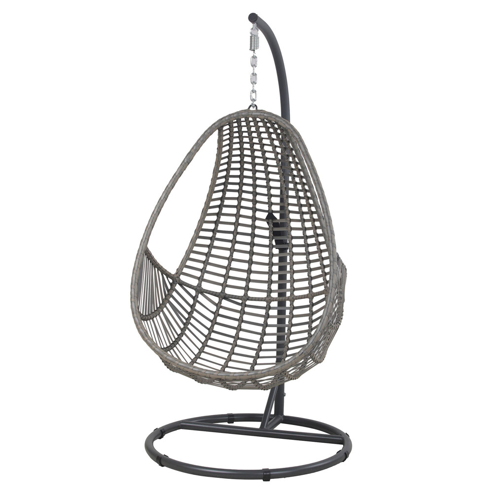 HAMACA COLGANTE RATTAN-SINTETICO-Y-ACERO GRIS NIZA