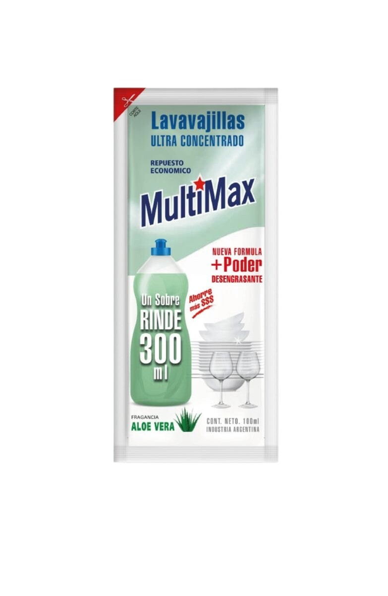 Lavavajillas ultra concentrado Aloe MULTIMAX 100ml 