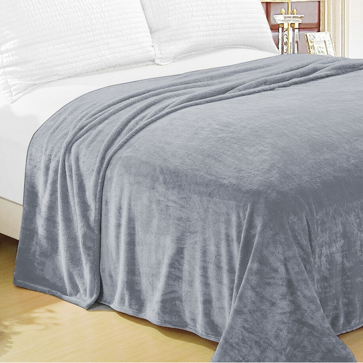 Frazada Flannel King Size Home Class 240 x 260 cm - AZUL PIEDRA 