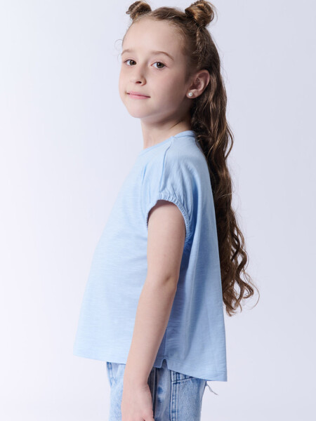 Remera crop Celeste
