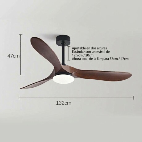 Ventilador De Techo Niza 3 Aspas Simil Madera Con Luz Led Ventilador De Techo Niza 3 Aspas Simil Madera Con Luz Led