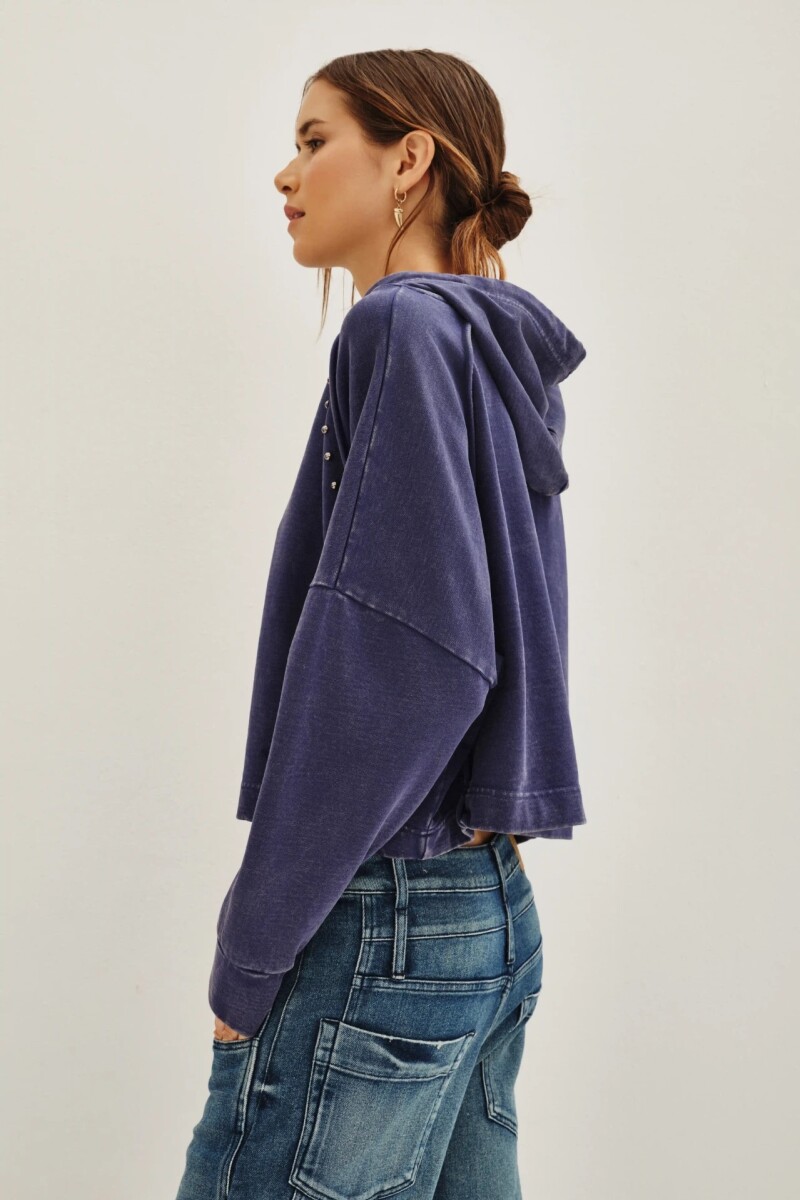 Buzo Over Crop Azul