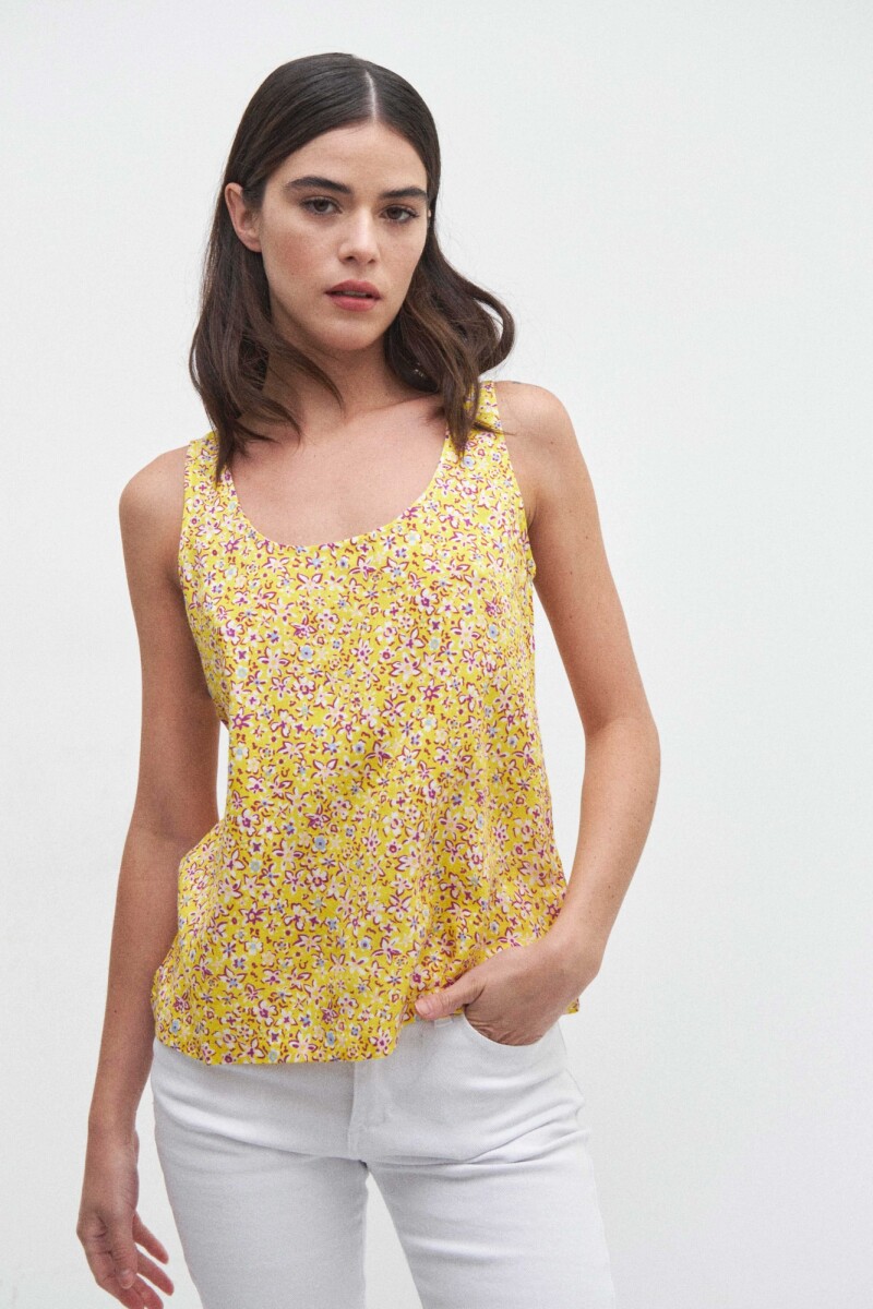 Musculosa estampa liberty amarillo