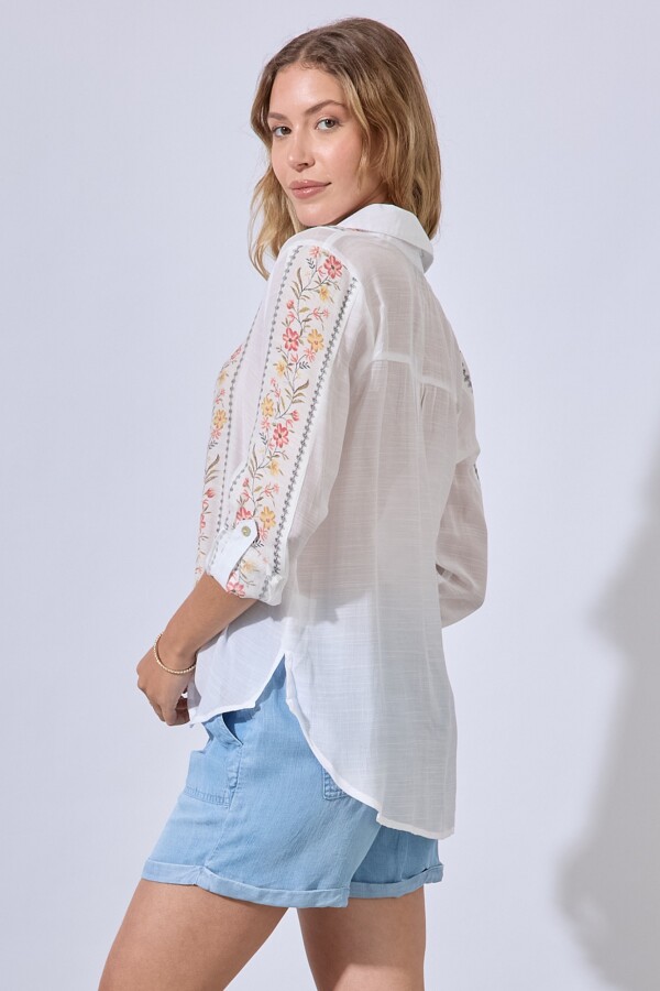 Camisa Flowers BLANCO/MULTI