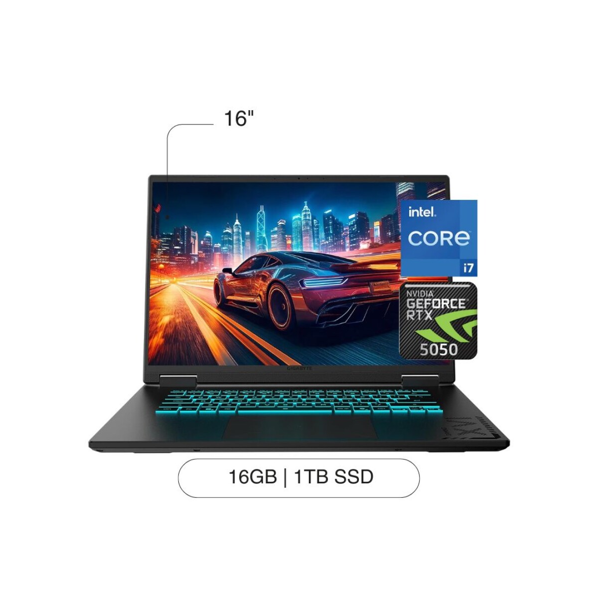 Notebook GIGABYTE A16 16' WUXGA 1TB / 16GB RAM Intel Core I7-13620H RTX5050 De 8GB 