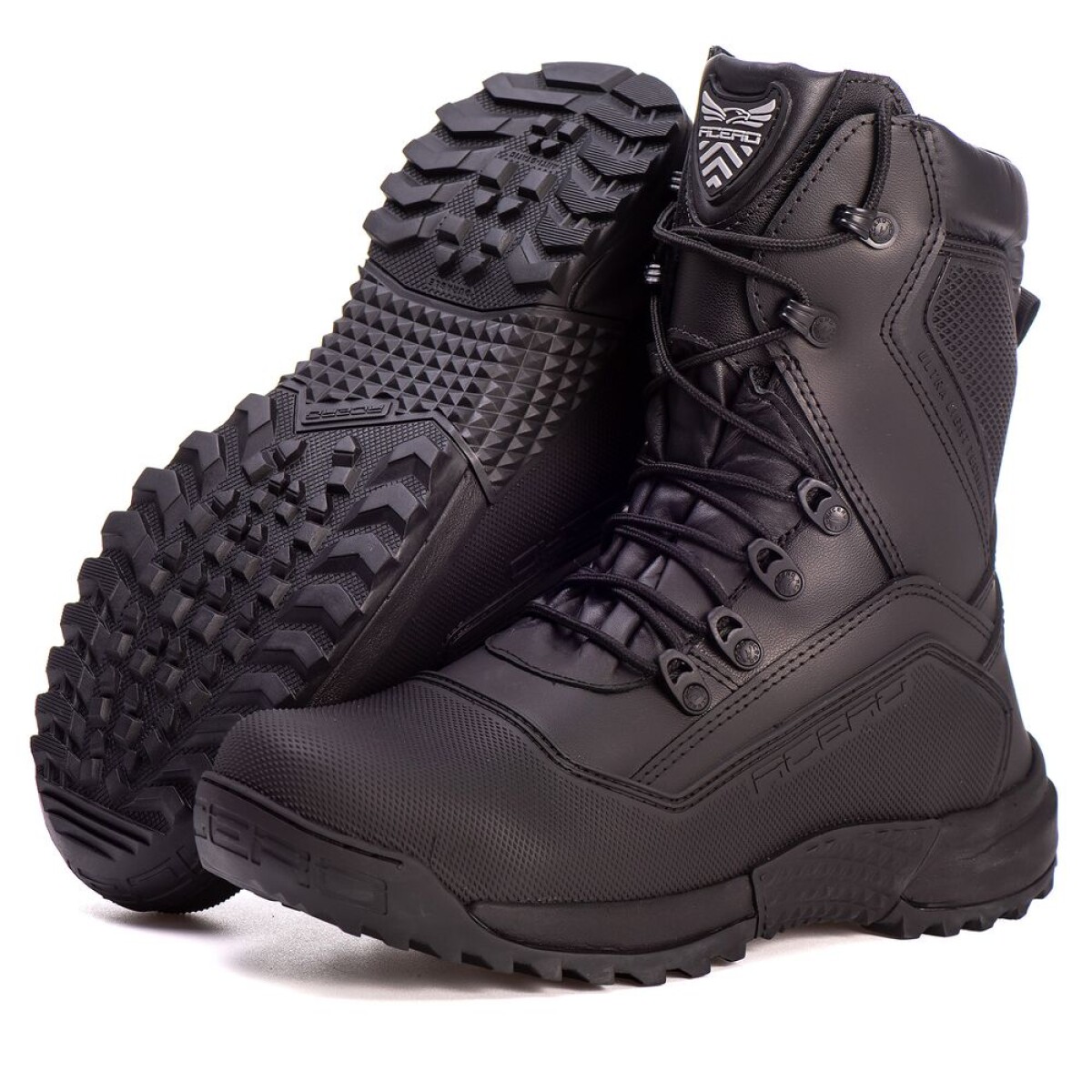 Botas tácticas Acero TITANIUM - Cuero legítimo - Negro 