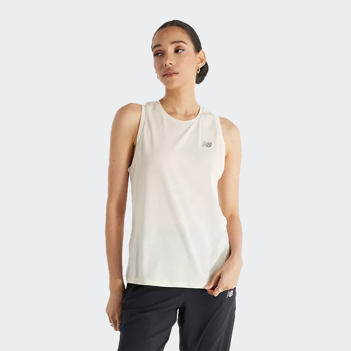 Musculosa New Balance Essentials Heathertech - Blanco 