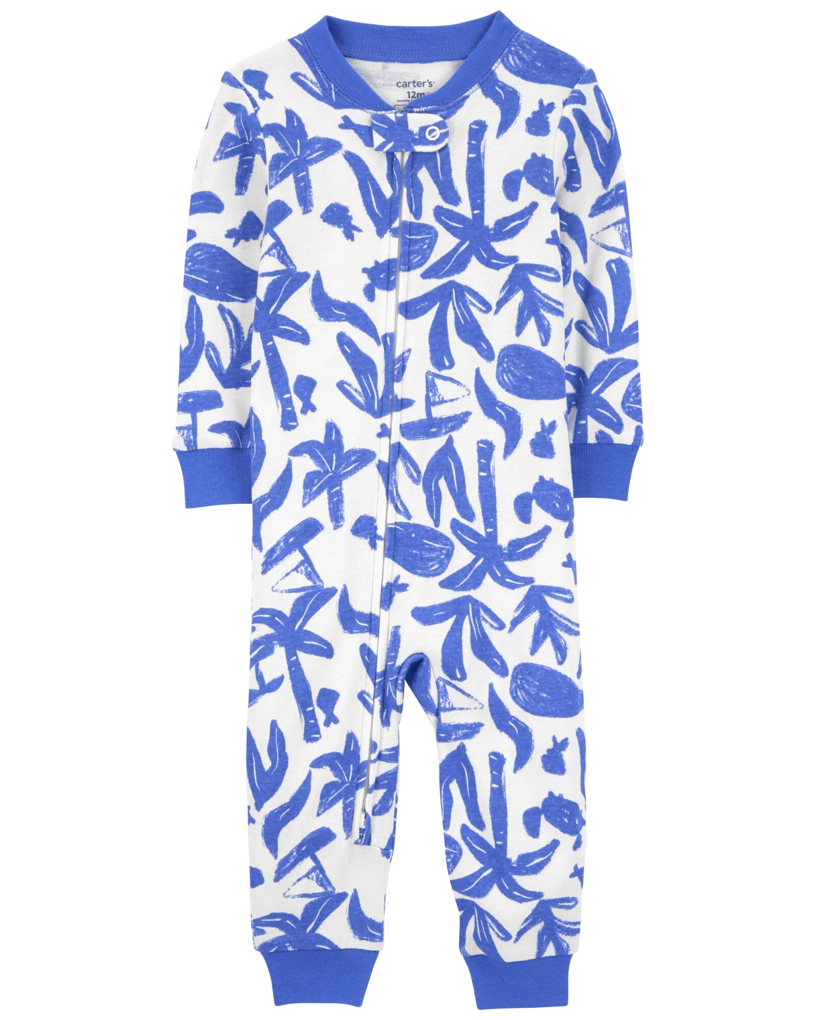 Pijama una pieza de algodón, diseño océano Sin color