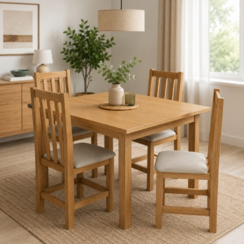 Juego de Comedor Italia Meneghetti 4 Sillas Tapizadas + Mesa Rústica de Madera Maciza Juego de Comedor Italia Meneghetti 4 Sillas Tapizadas + Mesa Rústica de Madera Maciza