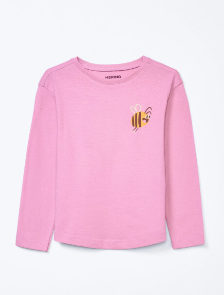 CAMISETA INFANTIL CON ESTAMPA ROSA
