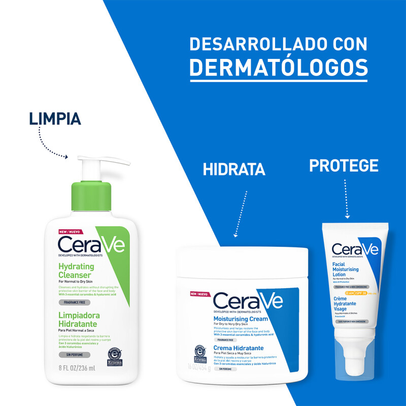 CERAVE LIMPIADOR HIDRATANTE 8 OZ - 236 ML - Rostro y cuerpo, piel normal a seca CERAVE LIMPIADOR HIDRATANTE 8 OZ - 236 ML - Rostro y cuerpo, piel normal a seca