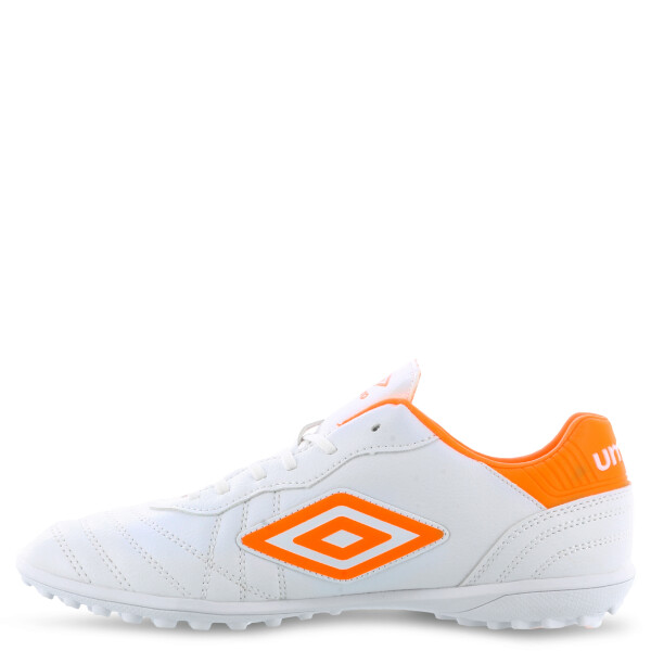 Championes de Fútbol 5 Hombre Umbro Touch TF Blanco - Anaranjado