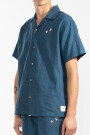 FLORAL CAMP-COLLAR BOXY SHIRT Blue