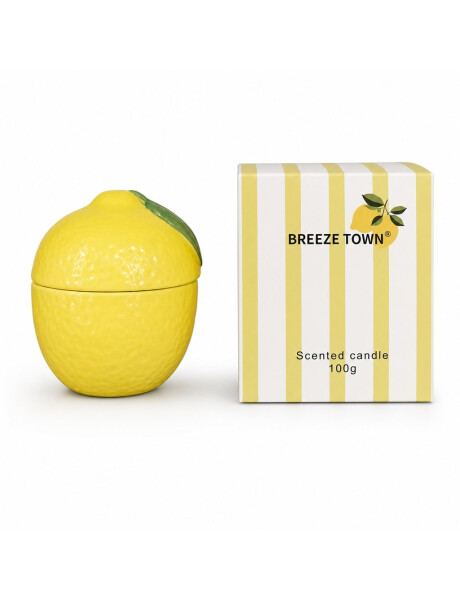 VELA AROMATICA DE FRUTA CON TAPA LIMON VELA AROMATICA DE FRUTA CON TAPA LIMON
