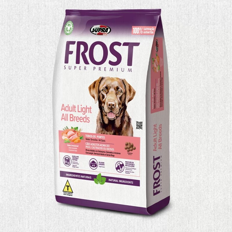 FROST PERROS LIGHT TODAS LAS RAZAS 15 KG + PIPETA PROTECH DE 26 A 40 KG + BUFANDA DE REGALO!