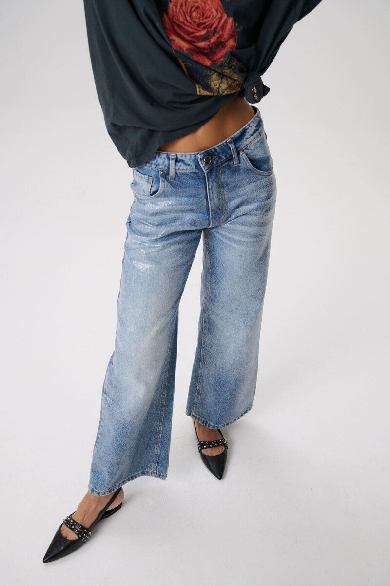 JEAN WIDE LINCE SHINNY Azul