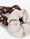 Skunzies Estampados Set De Scrunchies - Marron Chocolate